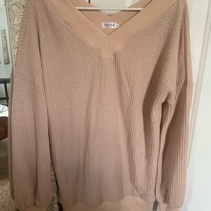 Tan Waffle Knit Sweater
